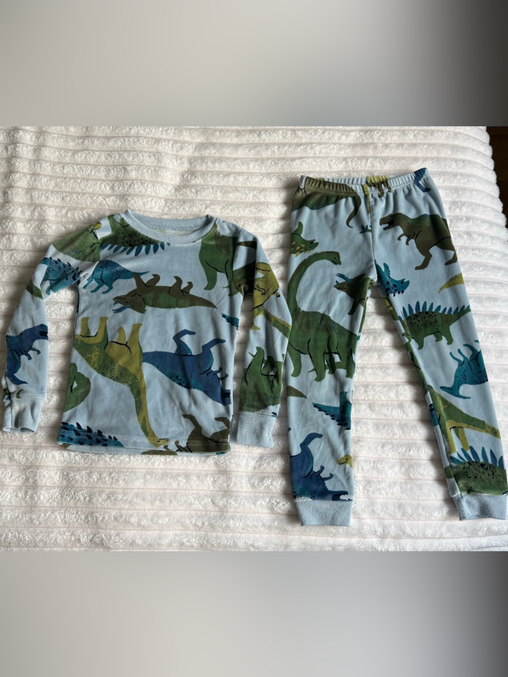 Carter's Light Blue and Green Toddler Top with Subtle Print